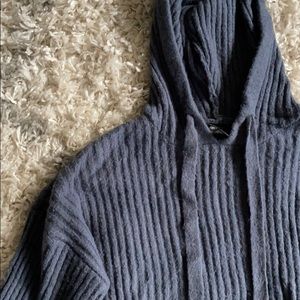 Forever 21 Ribbed and Cropped Blue Hoodie